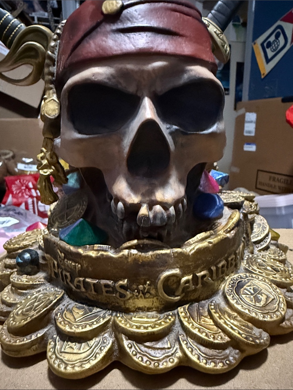 Pirates of the Caribbean Skull Bank with Swords and Gems - Brown & Gold - Picture 6 of 9